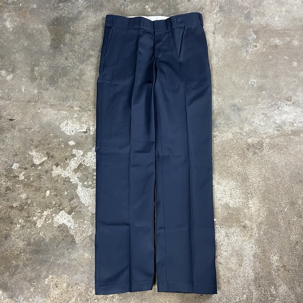 NWT Dickies 774 Original Fit Pants Women's Size 8x34 Navy Blue Pleated Straight